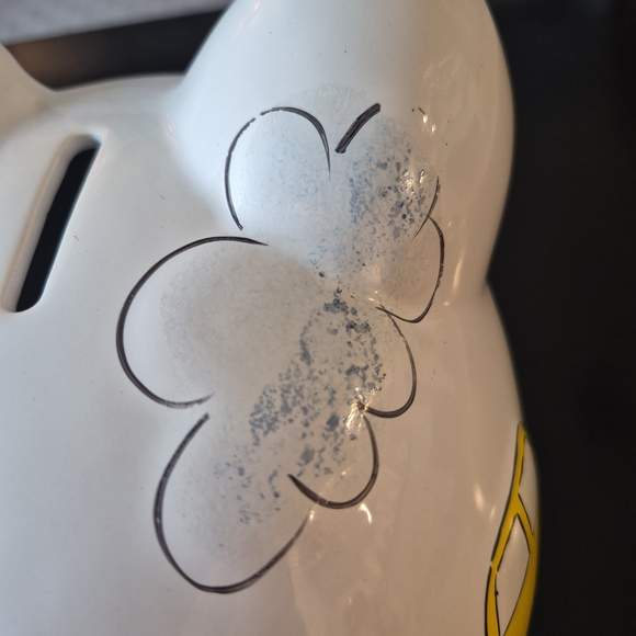 Child To Cherish Nordstrom Piggy Bank White Ceramic Colorful Cars Clouds - Picture 9 of 10